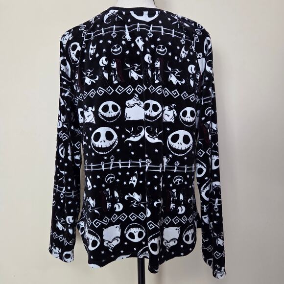 Disney Nightmare Before Christmas Skellington Women's L (12/14) Fleece PJ Set - Picture 5 of 16